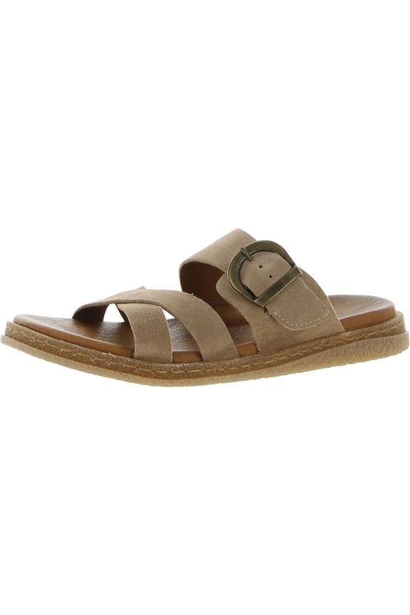 Womens Caite Suede Footbed Slide Sandals