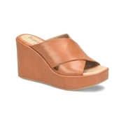 B.O.C. Womens Cici Faux Leather Cork Wedge Sandals