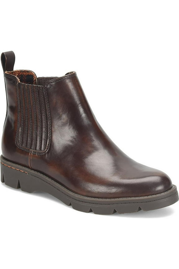 Womens Erin Faux Leather Pull On Ankle Boots