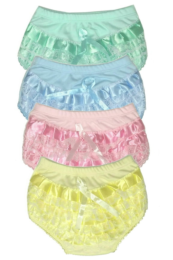 Baby Girls 100% Cotton Bloomers Panties/ Diaper Cover 4 Pack