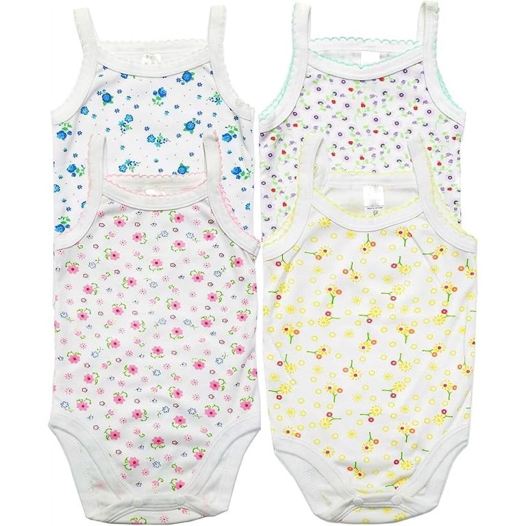 B-One Kids Girls Floral Bodysuit Spaghetti Strap Sleeveless Onsies