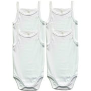 B-One Kids Baby Girls 100% Cotton Super Soft Camisole Onesies 4-Pack