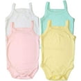 thumbnail image 1 of B-One Kids Girls Bodysuit Spaghetti Strap Sleeveless Onsies Camisole Tank Top for Newborn Baby Toddler 100% Super Soft Cotton 4-Pack, 1 of 6