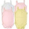 thumbnail image 1 of B-One Kids Girls Bodysuit Spaghetti Strap Sleeveless Onsies Camisole Tank Top for Newborn Baby Toddler 100% Super Soft Cotton 4-Pack, 1 of 5