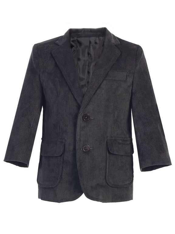 Boys' Corduroy Blazer Jacket with Elbow Patches for Toddlers, Little Boys, and Big Kids