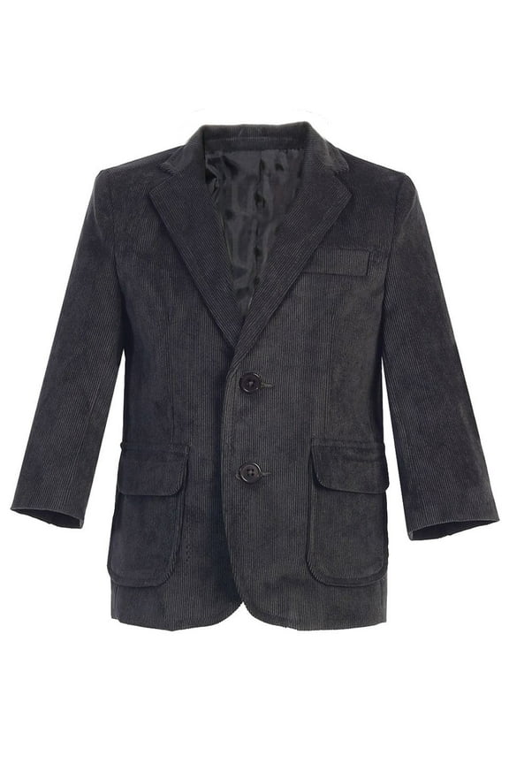 Boys' Corduroy Blazer Jacket with Elbow Patches for Toddlers, Little Boys, and Big Kids