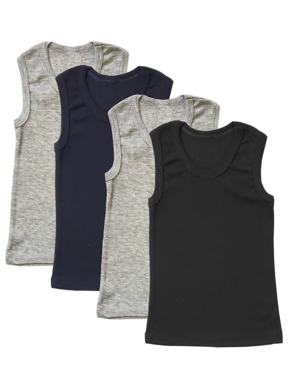 Boys' Cotton Ribbed Tank Top Undershirt