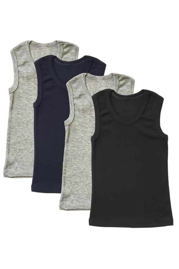 Boys' Cotton Ribbed Tank Top Undershirt