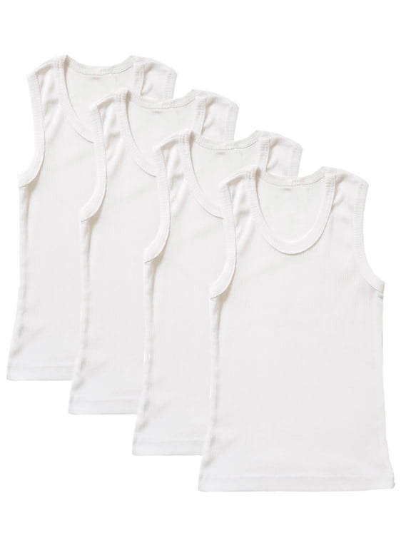 Kids Boys' Cotton Ribbed Tank Top Undershirt