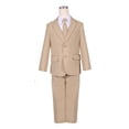 thumbnail image 1 of B-One Kids Boys' Formal 5 Piece Suit Set includes Suit Jacket, Dress Pants, White Dress Shirt, Matching Suit Vest and Clip-on Tie for Baby, Toddlers, Little Boys, Big Kids & Young Men, 1 of 3