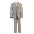 thumbnail image 1 of B-One Kids Boys' Formal Slim Fit Suit 5 Piece Set includes Suit Jacket, Dress Pants, White Dress Shirt, Matching Suit Vest and Clip-on Tie for Toddlers, Little Boys, and Big Kids, 1 of 2