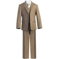 thumbnail image 1 of B-One Kids Boys' Formal Slim Fit Suit 5 Piece Set includes Suit Jacket, Dress Pants, White Dress Shirt, Matching Suit Vest and Clip-on Tie for Toddlers, Little Boys, and Big Kids, 1 of 2