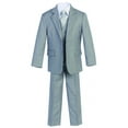 thumbnail image 1 of B-One Kids Boys' Formal Slim Fit Suit 5 Piece Set includes Suit Jacket, Dress Pants, White Dress Shirt, Matching Suit Vest and Clip-on Tie for Toddlers, Little Boys, and Big Kids, 1 of 2