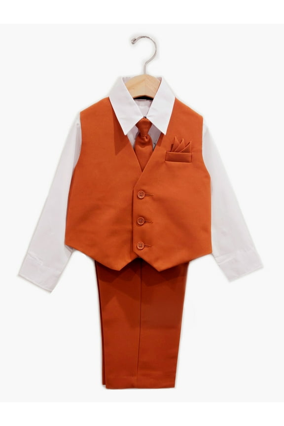 Boys' Formal Vest Suit Set, 4-Piece, Sizes 2T-14