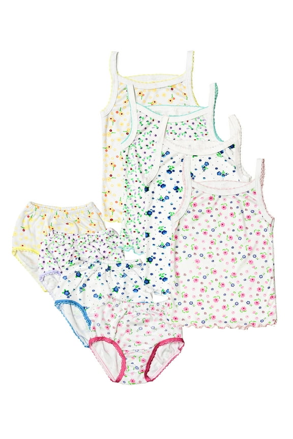Girls Cotton Camisole Tank Top & Panty Shorts Set
