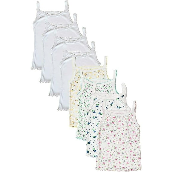 B-One Kids Girls' Cotton Camisole Tank Top Undershirt (Multipack)