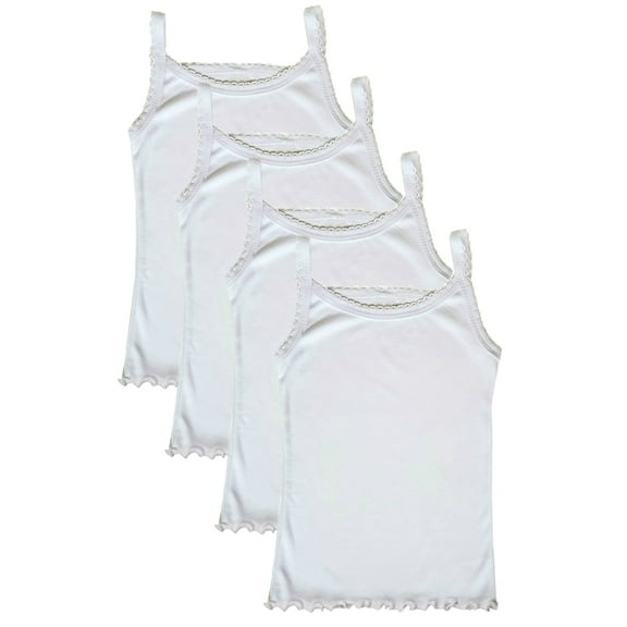 B-One Kids Girls' Cotton Camisole Tank Top Undershirt (Multipack)