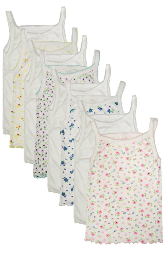 Girls' Cotton Camisole Tank Top Undershirt (Multipack)