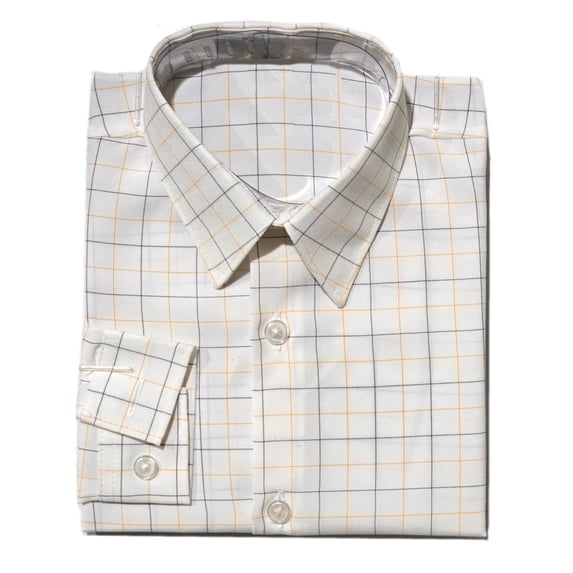 B-One Kids Little Boys Button-Up Dress Shirt, Long Sleeve Orange Plaid ...