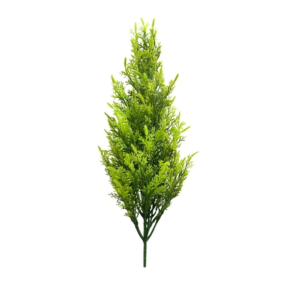 B Outdoor Artificial Topiary Tree With Stabilizing Spike For Landscaping 17.7 Inch Realistic Cedar Style Maintenance-Free Plastic