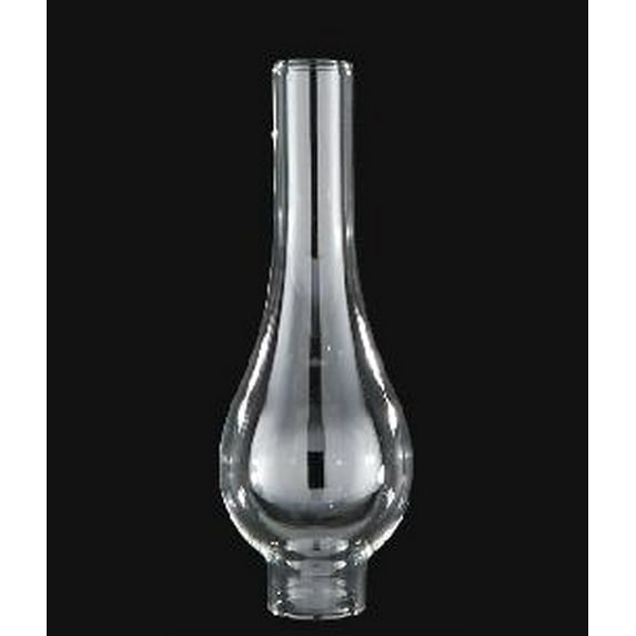 B&P Lamp® 1 1/2 Inch by 8 Inch Wiena Bulge Style Clear Glass Lamp Chimney for Vintage and Antique Style Globes