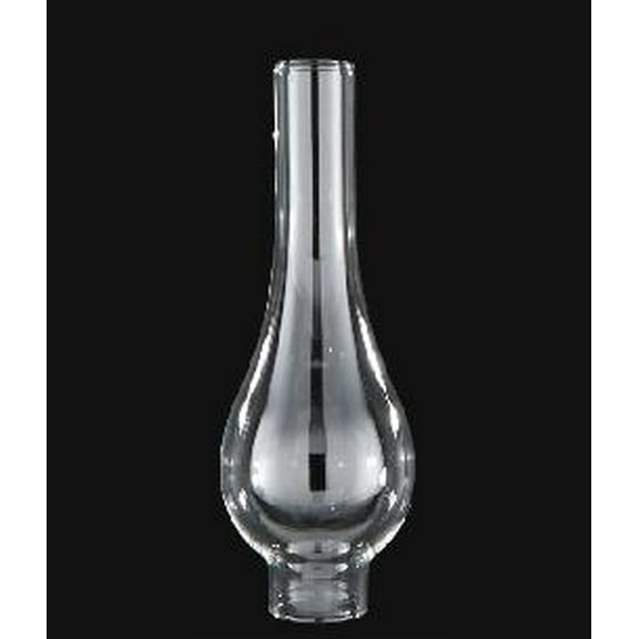 B&P Lamp® 1 1/2 Inch by 8 Inch Wiena Bulge Style Clear Glass Lamp Chimney for Vintage and Antique Style Globes