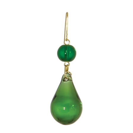 B&P Lamp® 1-1/8 Inch (30MM) Green Tear Drop Crystal Chandelier Light Replacement Pendant Prism, Brass Pins