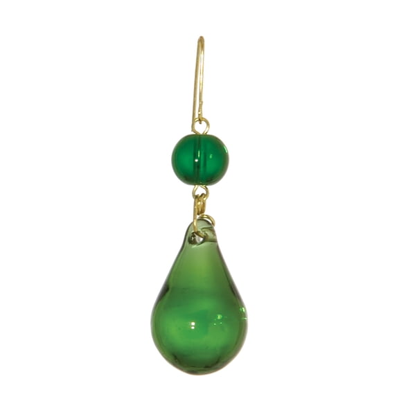 B&P LampĀ® 1-1/8 Inch (30MM) Green Tear Drop Crystal Chandelier Light Replacement Pendant Prism, Brass Pins