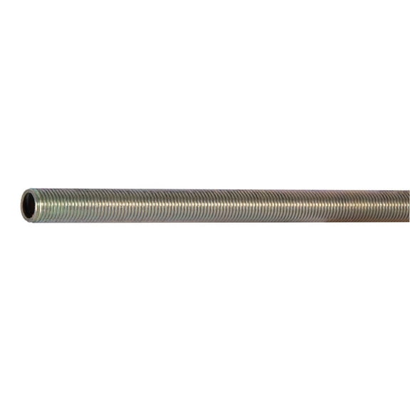 B&P Lamp® 1/4 IP X 36" All Thread Pipe, 1/2" Diameter Zinc Plated Steel For Floor and Table Lamp Restoration