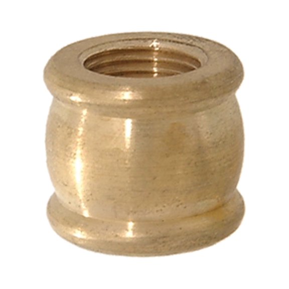 B&P Lamp® 1/4F X 1/8F Brass Coupling, 9/16" Ht., Burnished & Lacq.