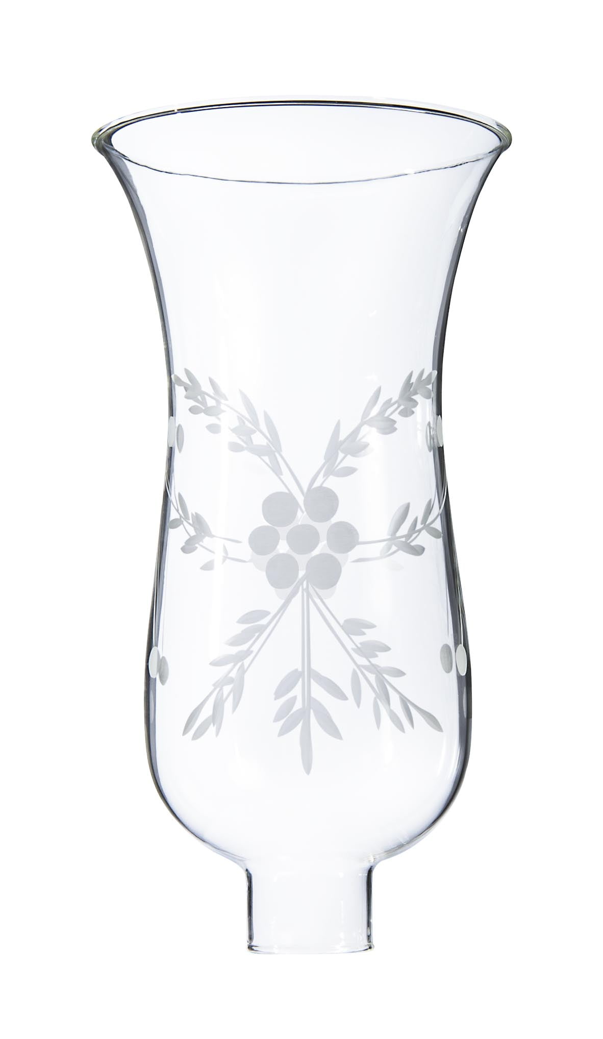 Clear Glass 10" Cut Flower Hurricane Lamp Shade