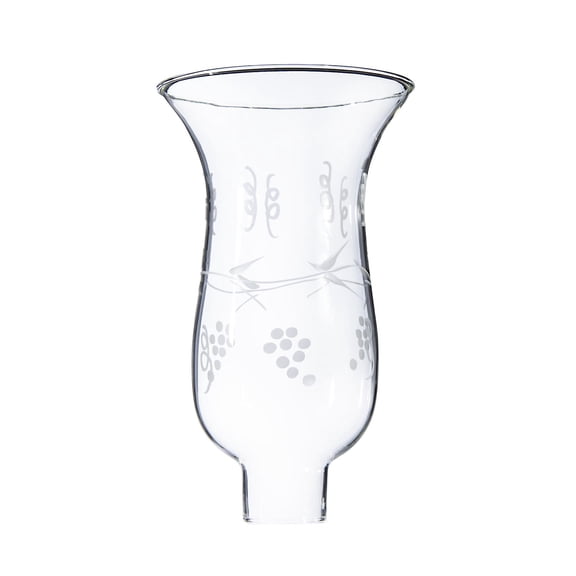 B&P Lamp® Medium 1 5/8" X 8 1/4" Cut "Grapes" Hurricane Shade