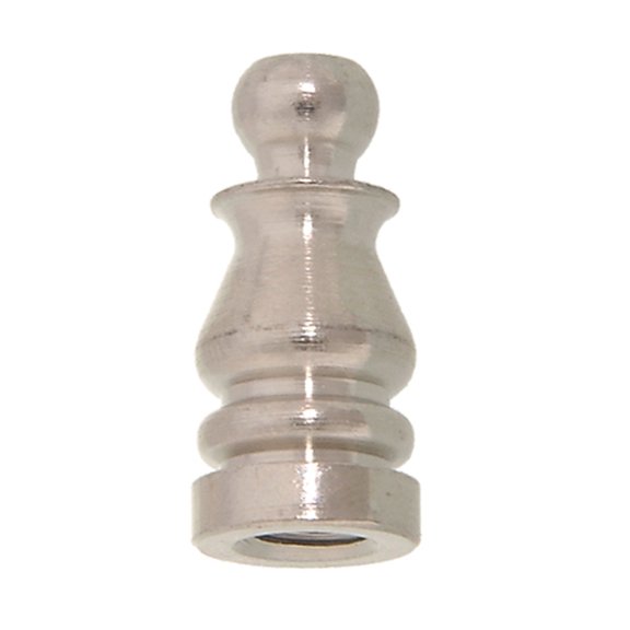 B&P Lamp 1" Brass Finial, 1/4-27-F, Nickel Plated Finish