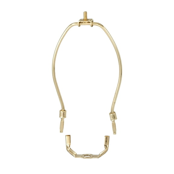 B&P Lamp 10 1/2 Inch Heavy Duty Lamp Shade Harp Holder, Brass Plated Steel Finish