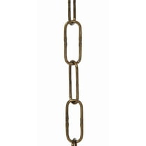 B&P Lamp 10 Gauge Embossed Decorative Steel Chain, Antique Brass