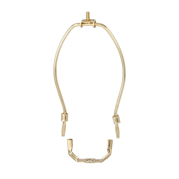 B&P Lamp® 10 Inch Heavy Duty Lamp Shade Harp Holder, Brass Plated Steel Finish