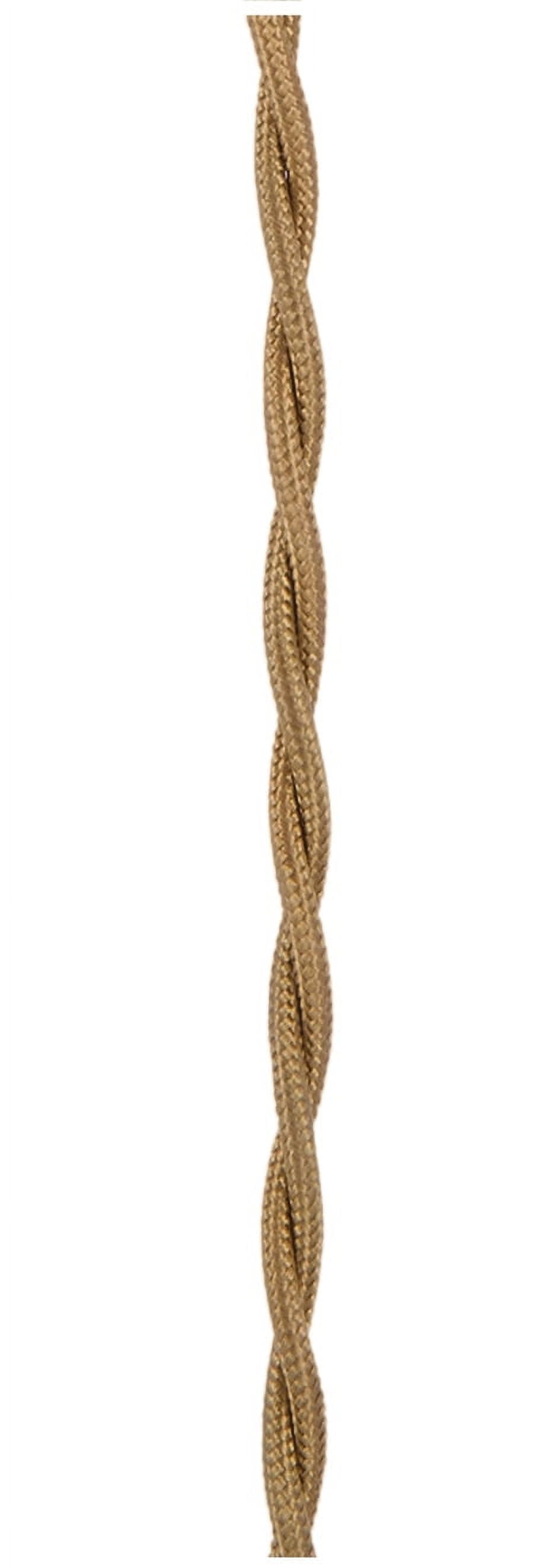 16 Gauge Brown Rayon Covered Lamp Cord - Vintage Style Twisted Wire (Sold By The Foot)