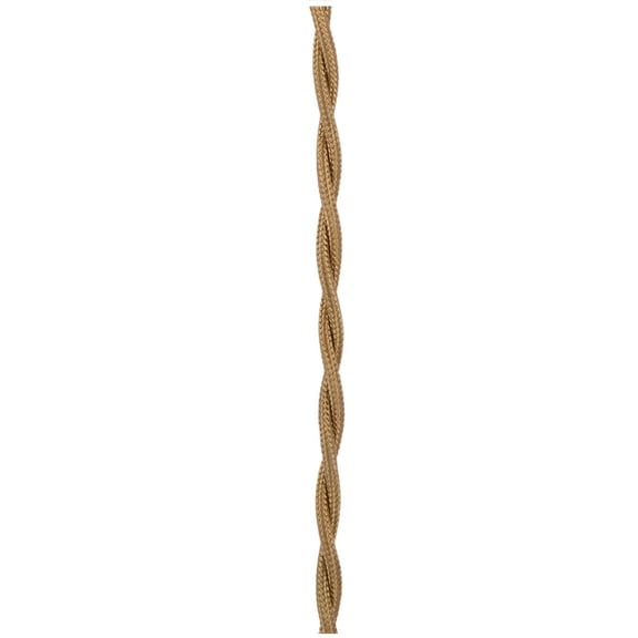B&P Lamp® 12 Feet Long, Rayon/Nylon Covered Twisted Two Wire Lamp Cord, Antique Brass