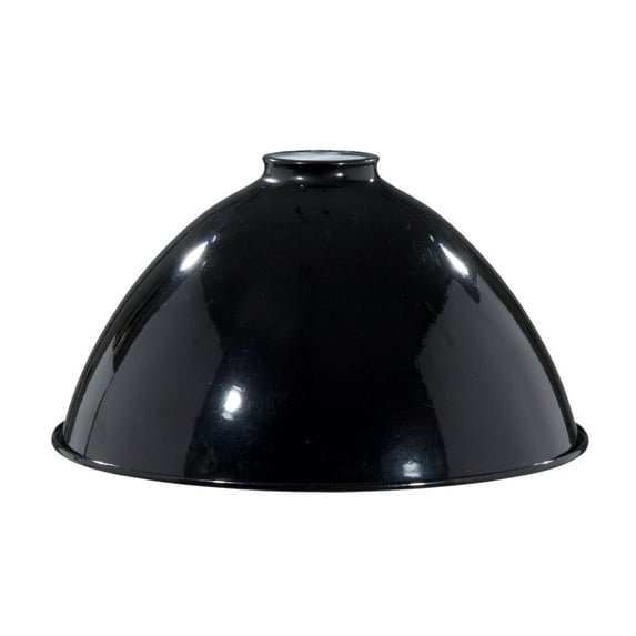B&P Lamp® 12 Inch Diameter Modern Industrial Dome Shade, Glossy Black