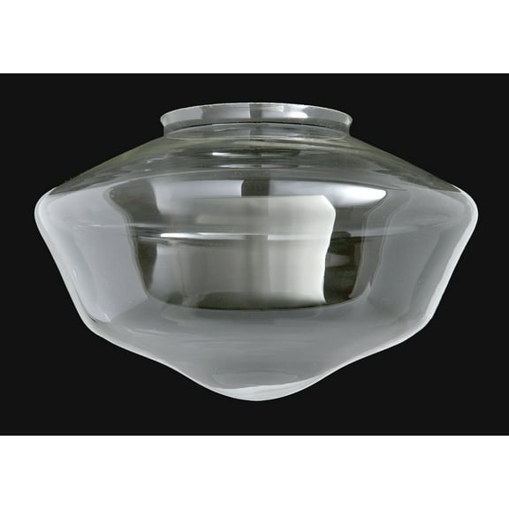 B&P Lamp® 14" Diameter, Clear Glass Schoolhouse Shade, 6" Fitter