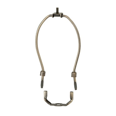 B&P Lamp® 15 Inch Heavy Duty Lamp Shade Harp Holder for Table and Floor Lamps, Antique Brass Finish