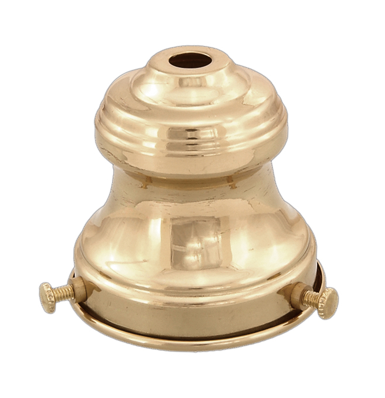 B&P Lamp 2-1/4 Inch Clamp-On Shade Holder – Solid Brass Fitter For Lamp Shades, Rosette Head Screws, Antique Design