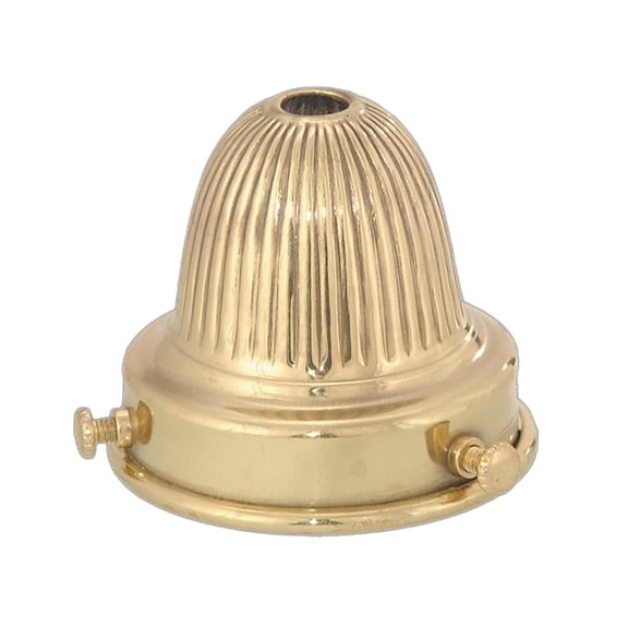 B&P Lamp 2 1/4" Fitter, Reeded Brass Shade Holder, Unfinished Brass
