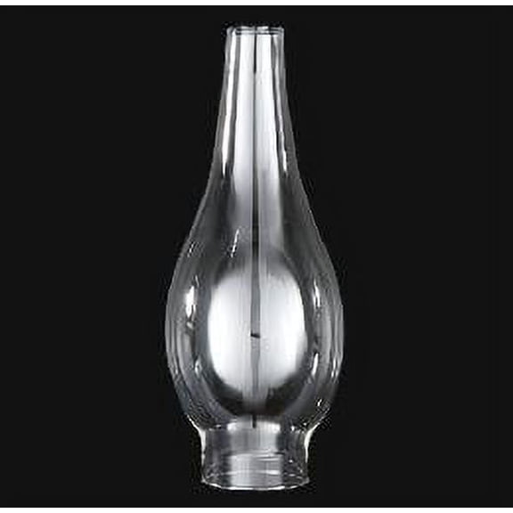 B&P Lamp 2 1/8 Inch by 9 1/8 Inch #0 Bombe Style Clear Glass Lamp Chimney for Vintage and Antique Style Lighting