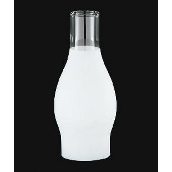B&P Lamp® 2 5/8 Inch by 7 1/2 Inch Glass Lamp Chimney with 3/4 Frosted Design for Vintage and Antique Style Globes