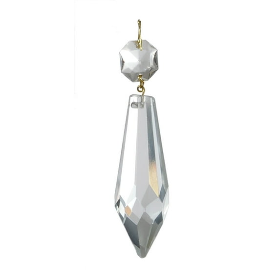 B&P Lamp 2 Inch Clear Plug Drop Crystal Chandelier Light Replacement Pendant Prism