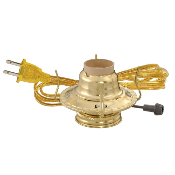 B&P Lamp® #2 Electric Brass Plated Burner With White Cord and On-Off Switch