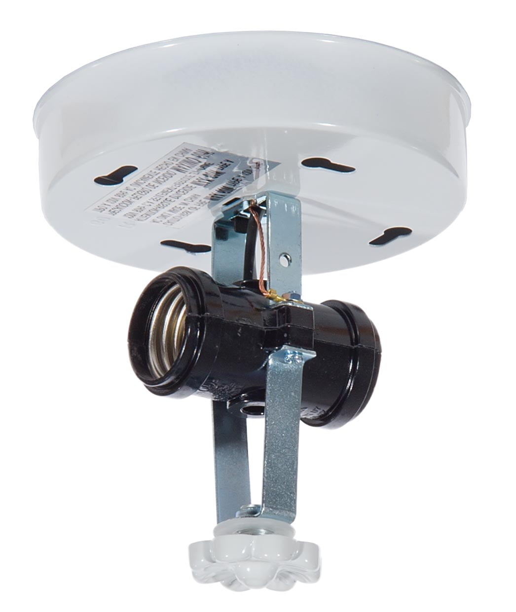 White and Black 2-Light Ceiling Fixture Holder for Glass Shades