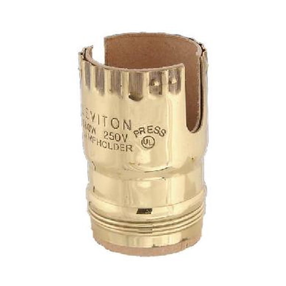 B&P Lamp 2-Slot Socket Shell, Bright Gilt, Uno Thread