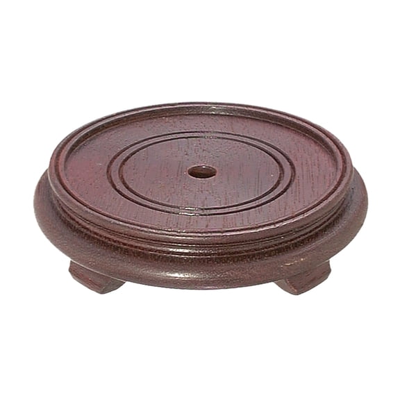 B&P Lamp 3 1/2 Inch Top Inset Diameter Oriental Wooden Base, Waxed Rosewood Finish